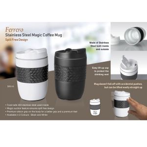 101-H138*Ferrero Stainless Steel Magic Coffee Mug 300 ml approx  Spill free design 