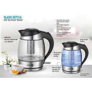 101-H160*Glass Kettle with Tea infuser basket