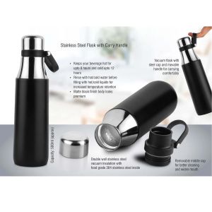 101-H161a*Stainless steel flask with carry handle 