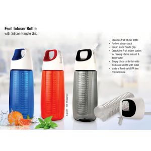 101-H167*Fruit infuser bottle with silicon handle grip 700ml approx  BPA free