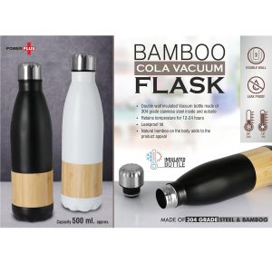 101-H199*Bamboo Cola Vacuum Flask  Capacity 500 ml approx  Made of 304 grade steel & Bamboo