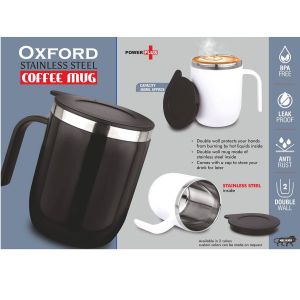 101-H228*Oxford Stainless Steel Double wall Coffee mug with Round handle  Leak Proof  Capacity 460ml approx