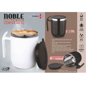 101-H229*Noble Stainless Steel Double wall Coffee mug with Pointy handle  Leak Proof  Capacity 460ml approx