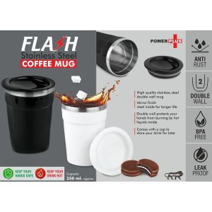 101-H235*Flash Stainless Steel Coffee mug  4 panel design  Leak Proof  Capacity 350ml approx