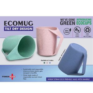 101-H266*EcoMug : Wheat Straw Eco Friendly Mug With Handle | Tilt Dry Design