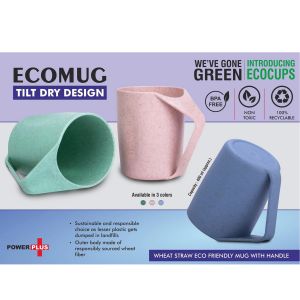 101-H266*EcoMug  Wheat Straw Eco Friendly Mug with Handle  Tilt Dry Design