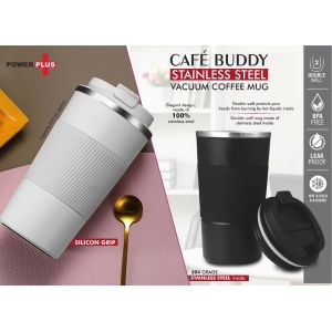101-H274*Cafe Buddy Stainless Steel Vacuum coffee mug with Silicon Grip  Premium Flip top locking cap  Capacity 510ml approx