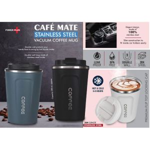 101-H276*Cafe Mate Stainless Steel Vacuum coffee mug  Premium Flip top locking cap  Capacity 380ml approx