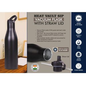 101-H304a*HeatVault Sip 900 ml vacuum flask with Straw lid 