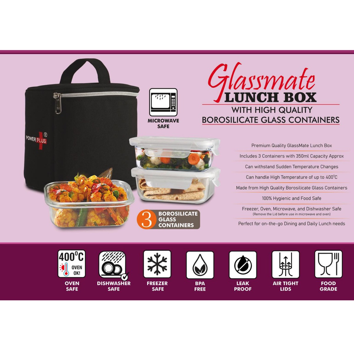 101-H313*GlassMate Lunch Box Lunch box with High quality 