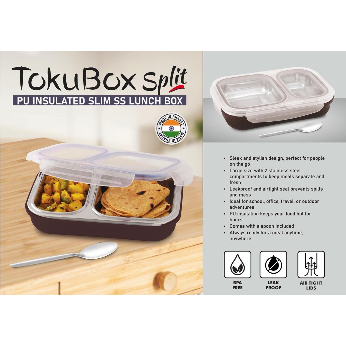 101-H357*TokuBox Split Slim Lunch box 