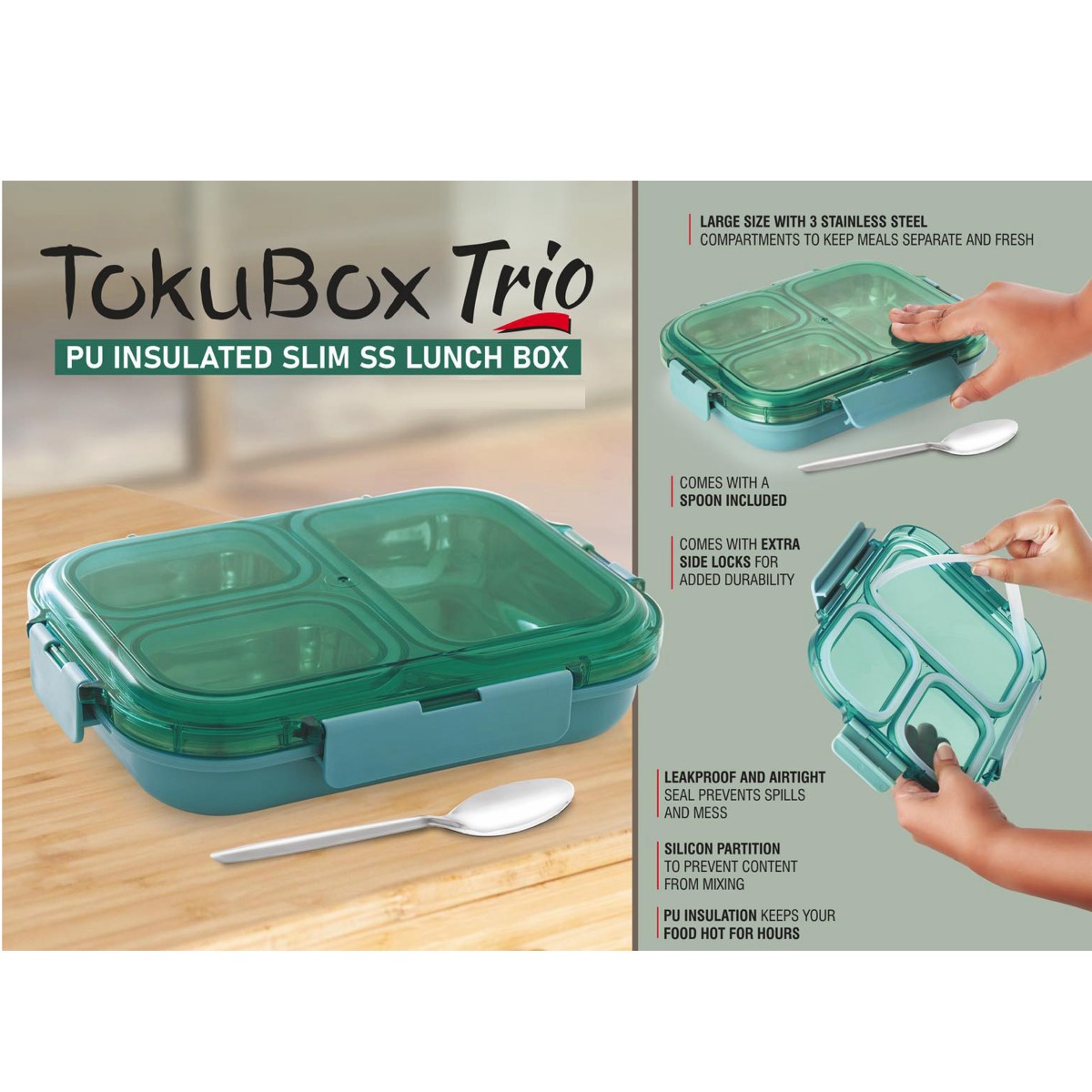 101-H358*TokuBox Trio Slim Lunch box 