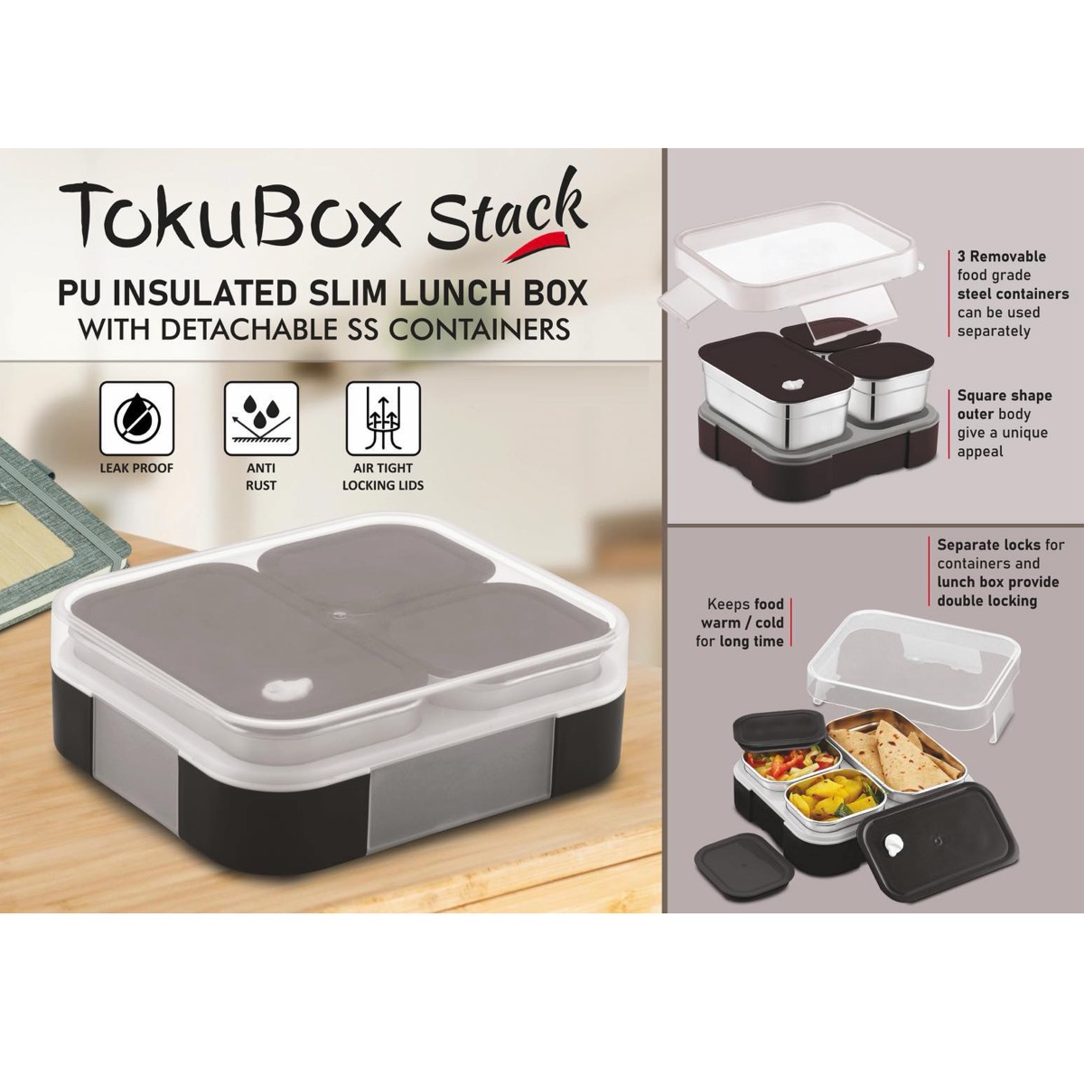 101-H359*TokuBox Stack Slim Lunch box