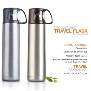 101-H43*Power Plus Vacuumized travel flask 500 ml approx 