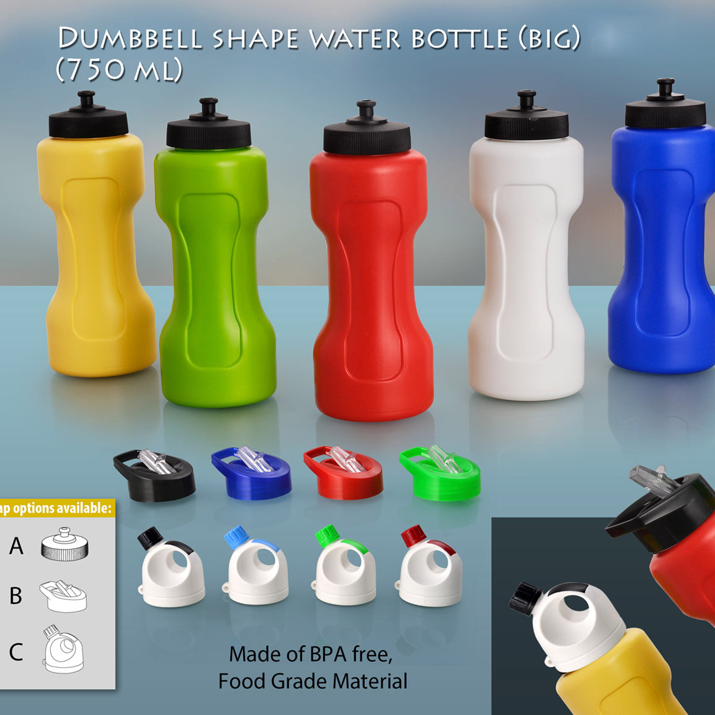 101-H63*Dumbbell shape water bottle big 750 ml