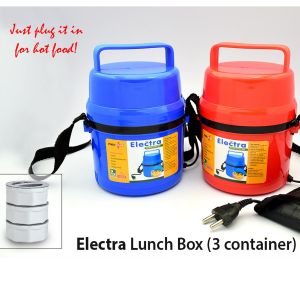101-H6*Power Plus Electra Lunch Box Plastic- 3 Container