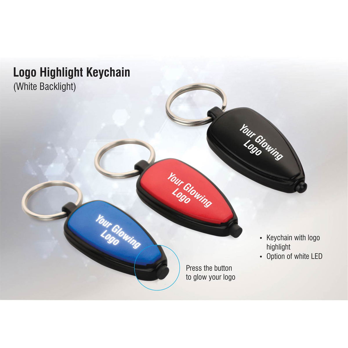 101-J114*Logo highlight keychain white backlight