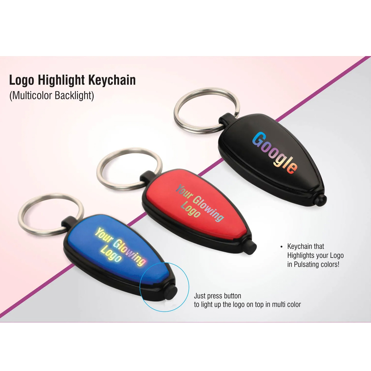 101-J115*Logo highlight keychain multicolor backlight