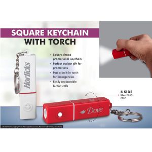 101-J129*Square Keychain with torch