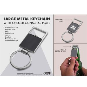 101-J132*Large metal keychain with opener 