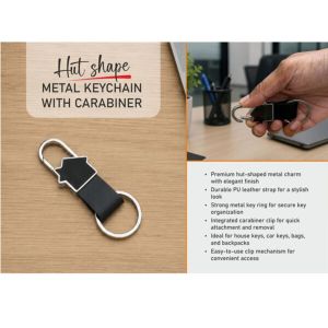 101-J150*Hut shape metal keychain with carabiner