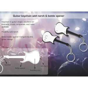 101-J29*Guitar keychain with torch & bottle opener