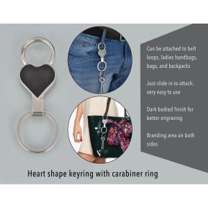 101-J56*Heart shape keyring with carabiner ring