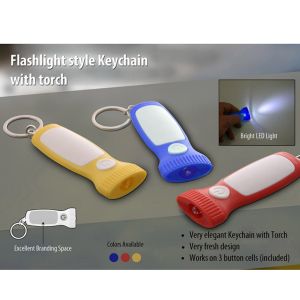 101-J80*Flashlight style keychain with torch