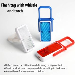 101-J86*Flash tag with whistle and torch 