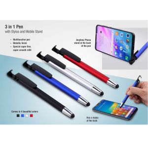 101-L134*3 in 1 Pen with stylus and mobile stand