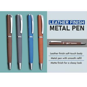 101-L157*Leather finish Metal Pen