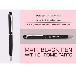 101-L158*Matt Black Pen with Chrome Parts