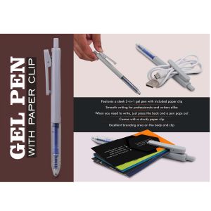 101-L167*Gel pen with paper clip