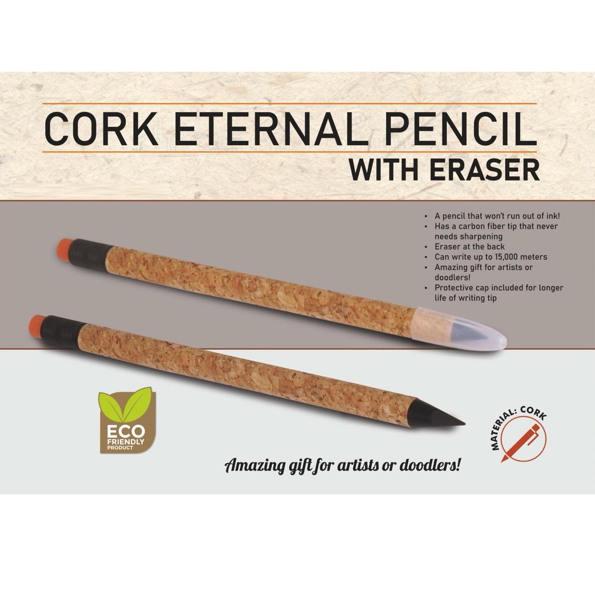 101-L180*Cork Eternal pencil with rubber