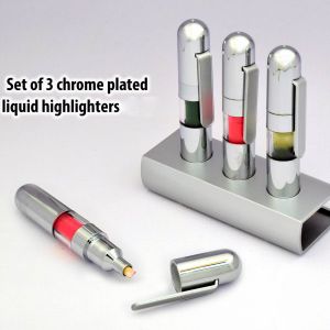 101-L47*Set of 3 chrome plated liquid highlighters