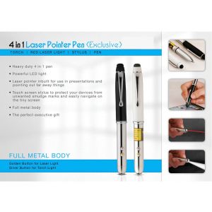 101-L65*Metal Pen with Stylus Torch and Laser pointer