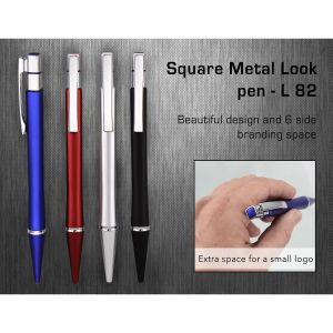 101-L82*Square metal look pen