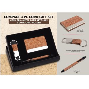101-Q155*Compact 3 Pc Cork Gift Set