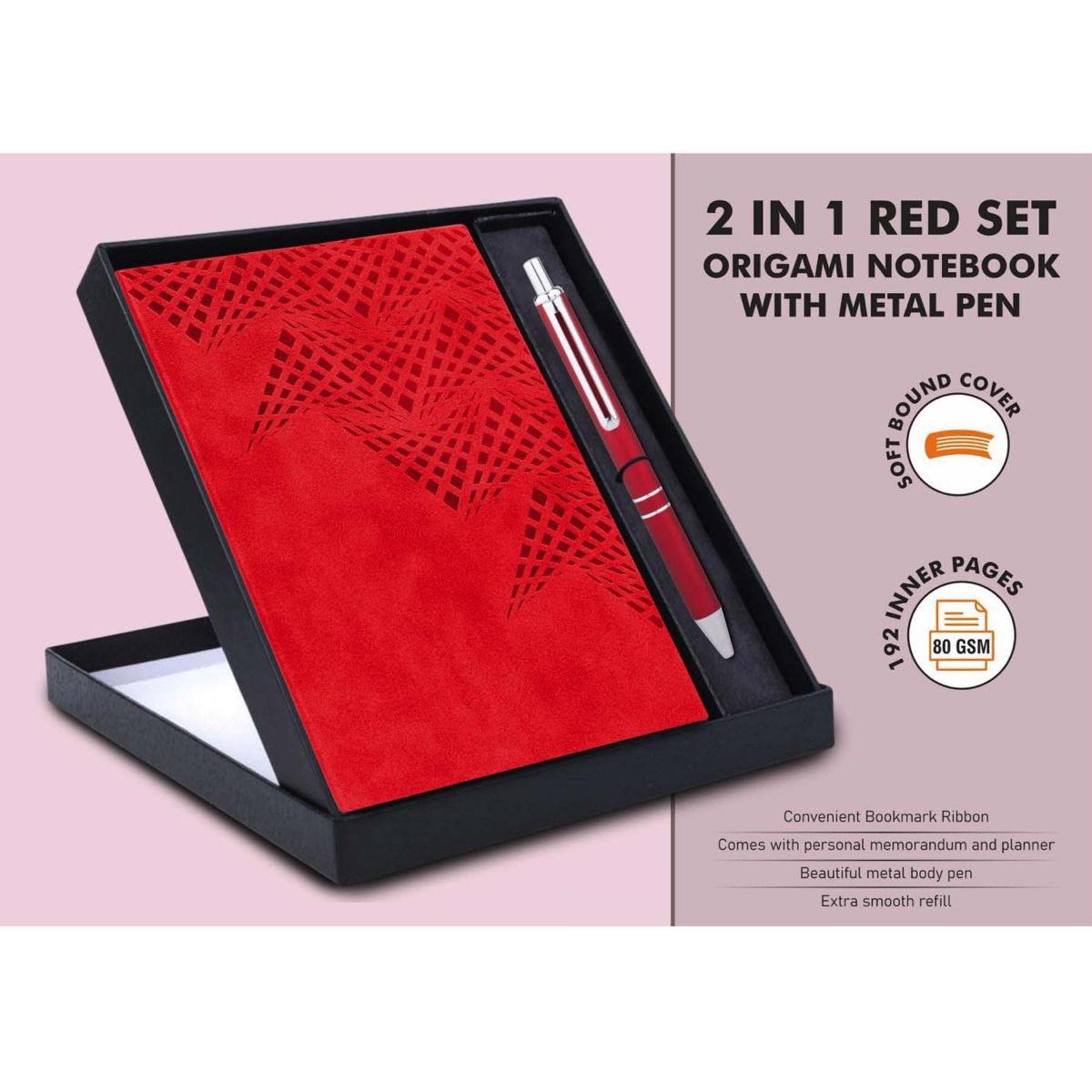 101-Q159*2 in 1 Red Set Origami notebook 