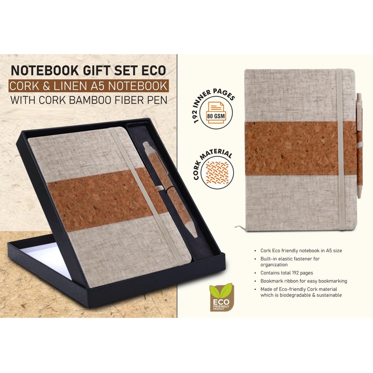 101-Q191*Notebook Gift set Eco Cork