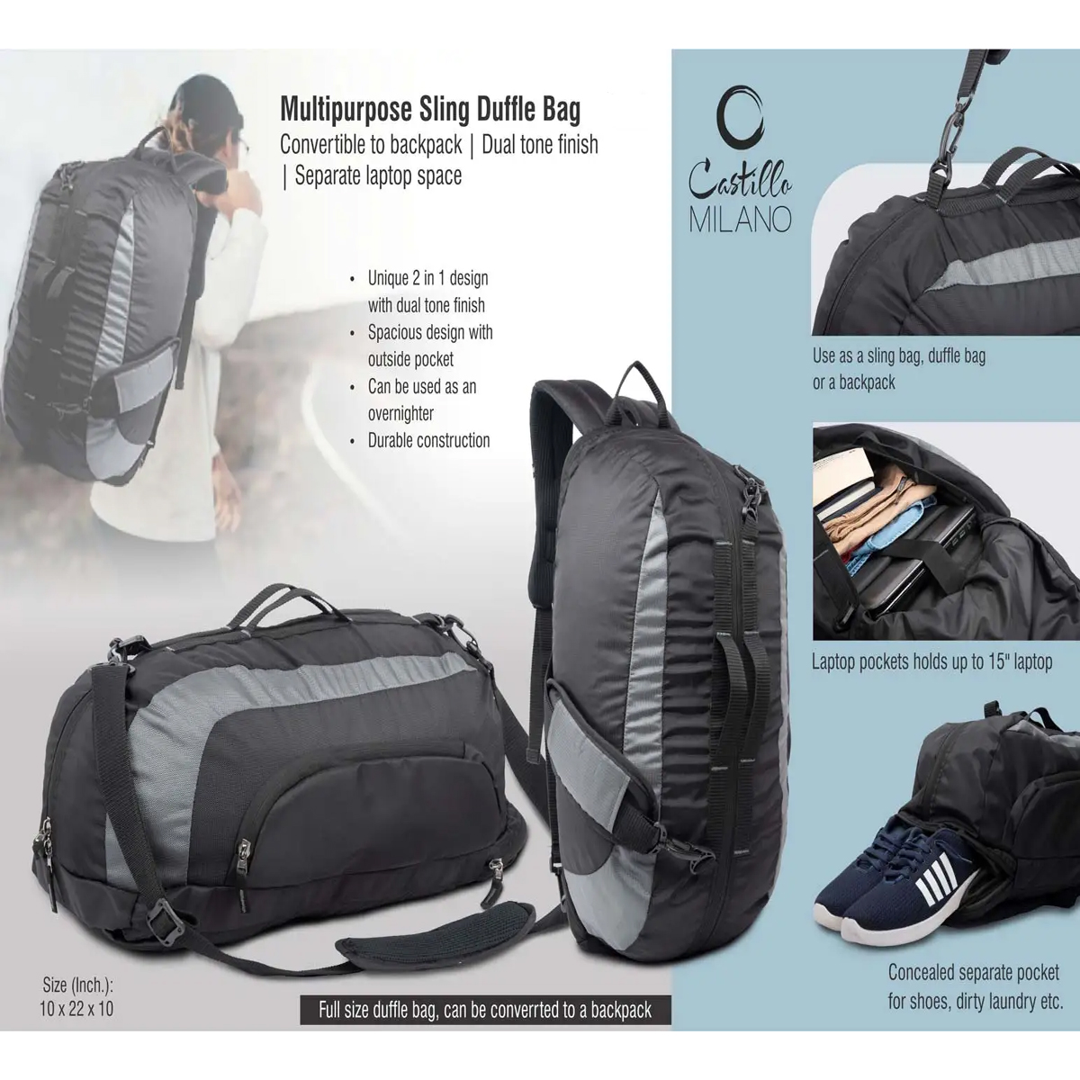 101-S22*Multipurpose Sling Duffle Bag 