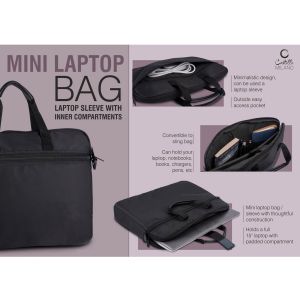 101-S28*Mini Laptop bag / Laptop Sleeve with inner compartments | Convertible to Sling Bag