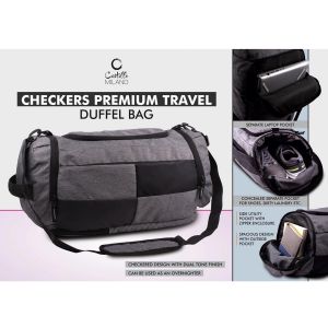101-S40* Checkers Premium Travel Duffel bag | Separate Laptop Compartment | Shoe & Utility Pockets on sides