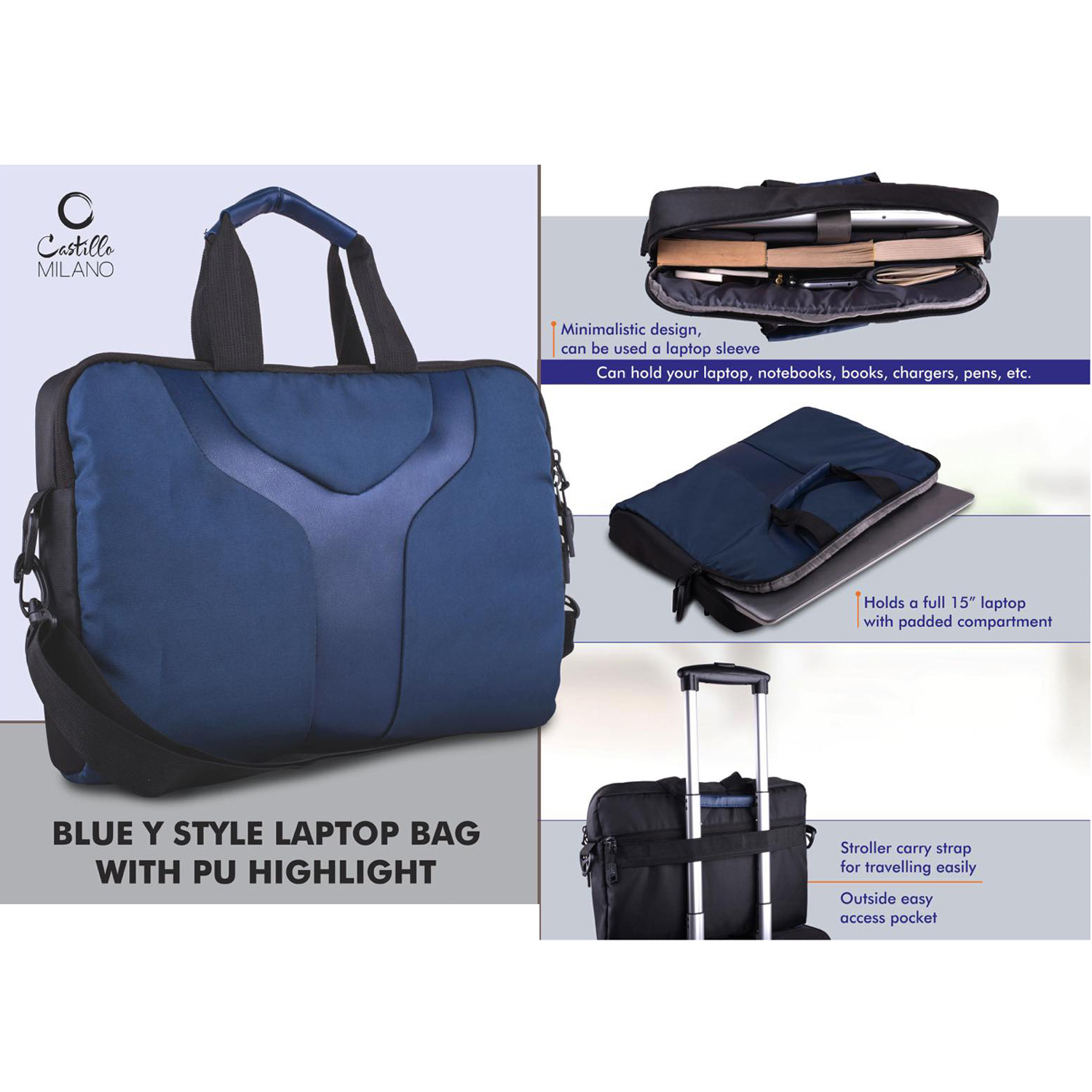 101-S43*Y style laptop bag with PU highlight