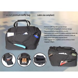 101-SE182*11 pocket premium duffel bag cabin size 