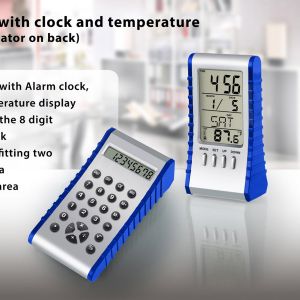 101-T14*Flip calculator with clock and temperature