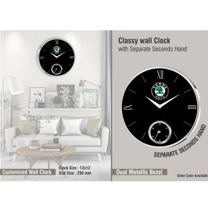 101-W12*Classy wall clock with separate seconds hand 