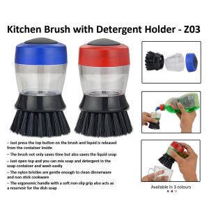 101-Z03*Kitchen Brush With Detergent Holder