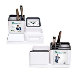 11202351*TABLE CLOCK WITH PEN STAND