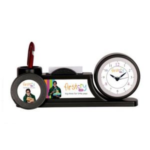 11202360*TABLE CLOCK WITH PEN STAND